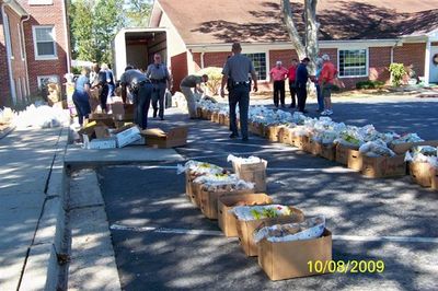 Unloading and Preparing boxes of food
