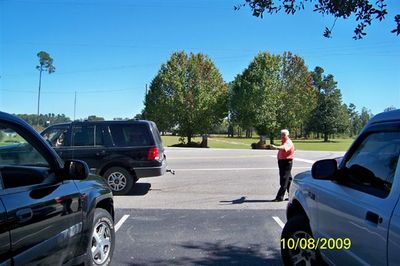 Pastor Larry directs traffic
