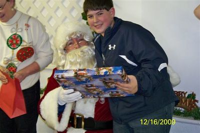 Eric receives a gift from Santa
