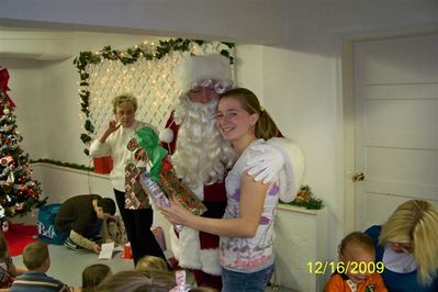 Moriah receives a gift from Santa
