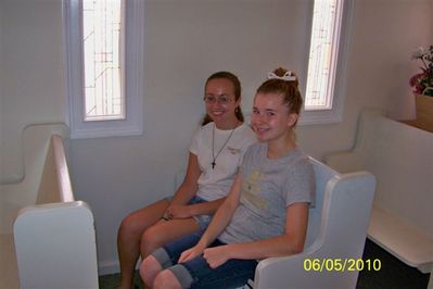 Jessica & Moriah inside the chapel
