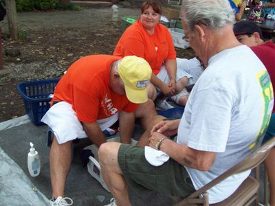 Pastor Larry washes Dick's feet!
